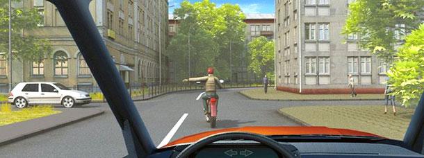 Такой сигнал рукой, подаваемый водителем мотоцикла, информирует Вас: